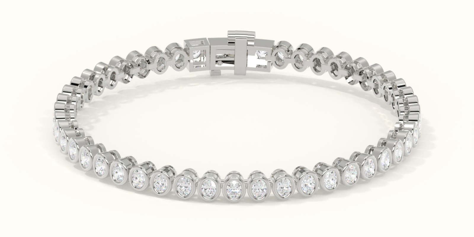 Fancy Cut Oval Bezel Set Tennis Bracelet